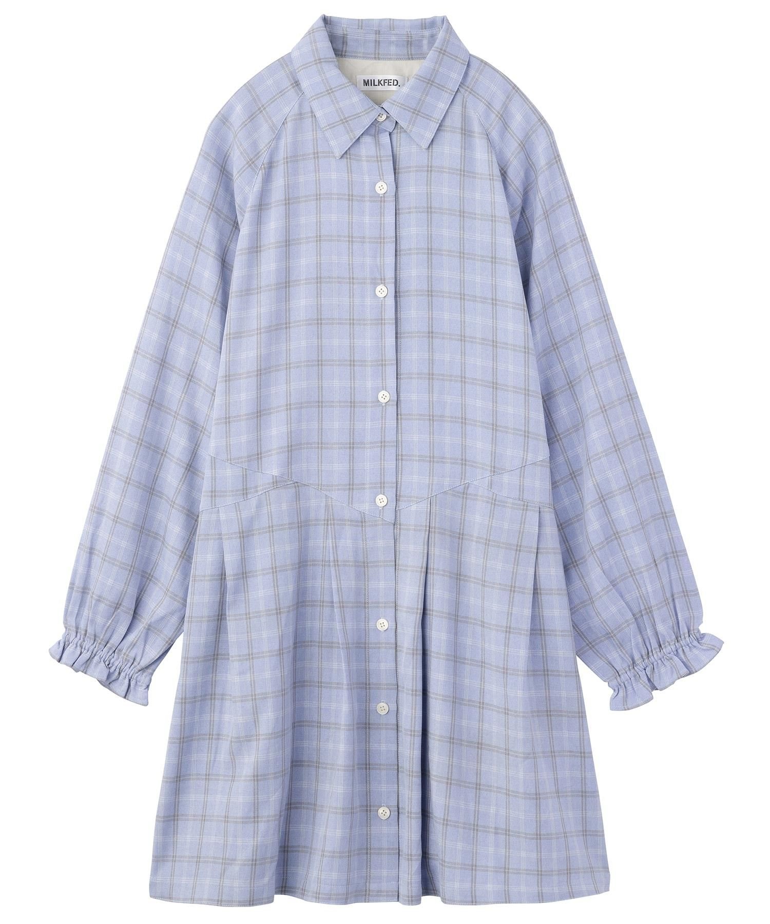 MILKFED. PLAID TUNIC SHIRT ミルクフェド ワンピース・ドレス その他のワンピース・ドレス パープル グレー ベージュ