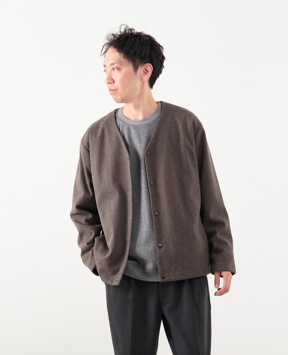 【SALE/50%OFF】MEN'S MELROSE アクティブツイードインナーブルゾン メンズメルローズ ジャケット・アウター ブルゾン・ジャンパー ブラウン ネイビー【送料無料】