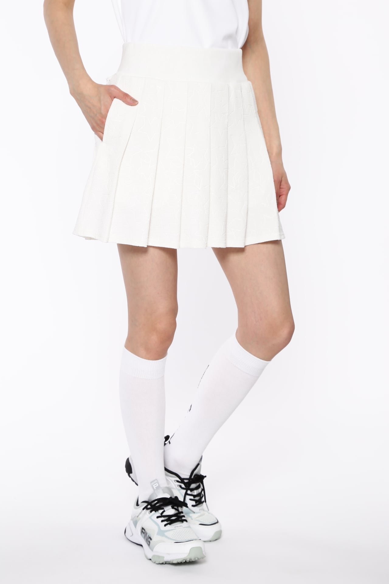 【SALE／50%OFF】PING APPAREL 全方向ストレッチ 3Dエンボスジャージースカート ＜LADIES LINE＞ (LADIES) ピン アパレル スカート その他のスカート ネイビー ホワイト ブルー グレー【送料無料】