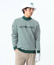 【SALE/50%OFF】BEAMS GOLF ORANGE LABEL 【先行スペシャルプライス】<MEN>ORANGE LABEL / ボーダー モックネックニット ビームス ゴルフ トップス ニット ブラウン グリーン【送料無料】