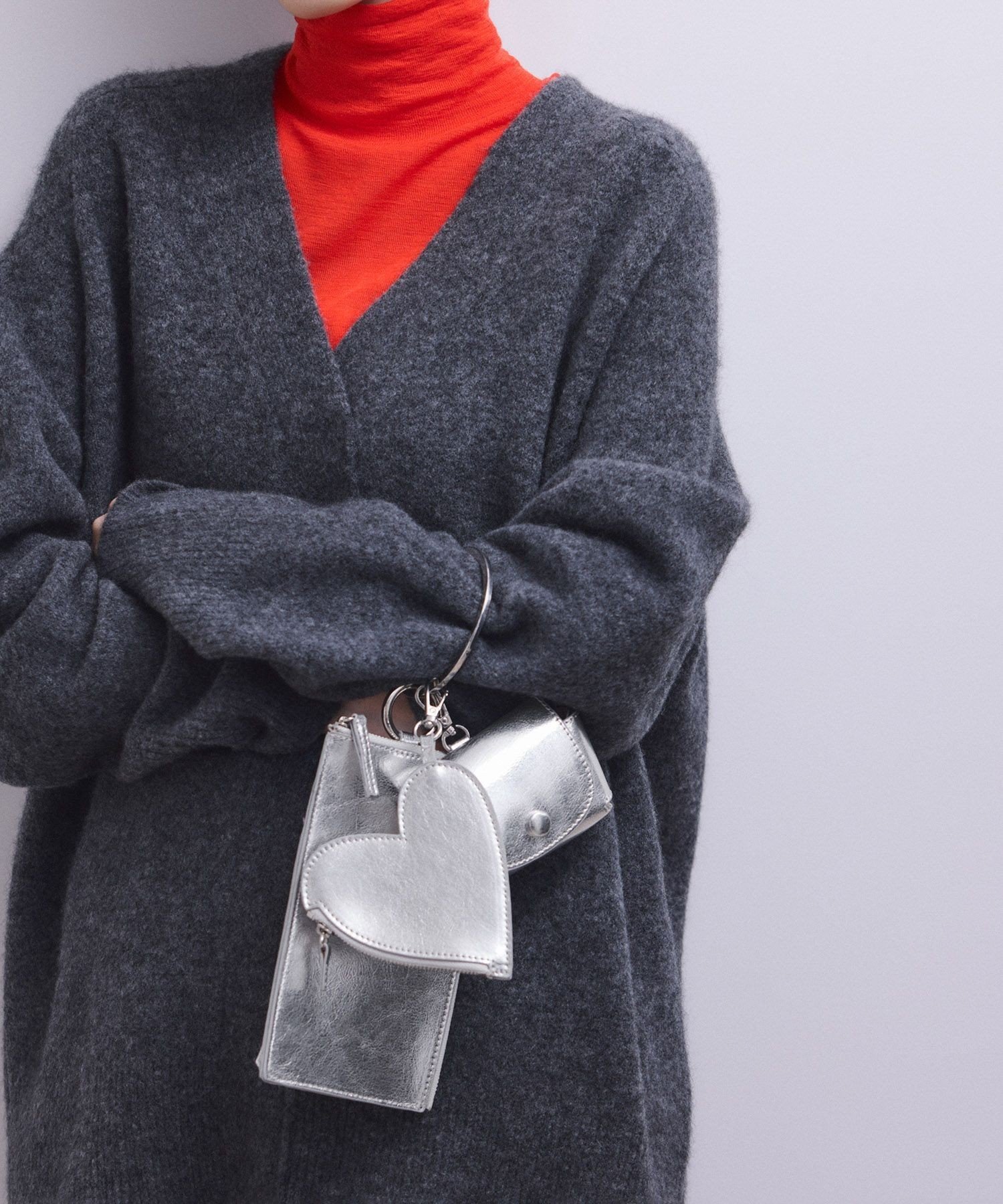 ADAM ET ROPE' FEMME 【WEB限定】マルチポーチ付きショルダーバッグ アダムエロペ バッグ ショルダーバッグ レッド シルバー ブラック ブラウン【送料無料】のサムネイル