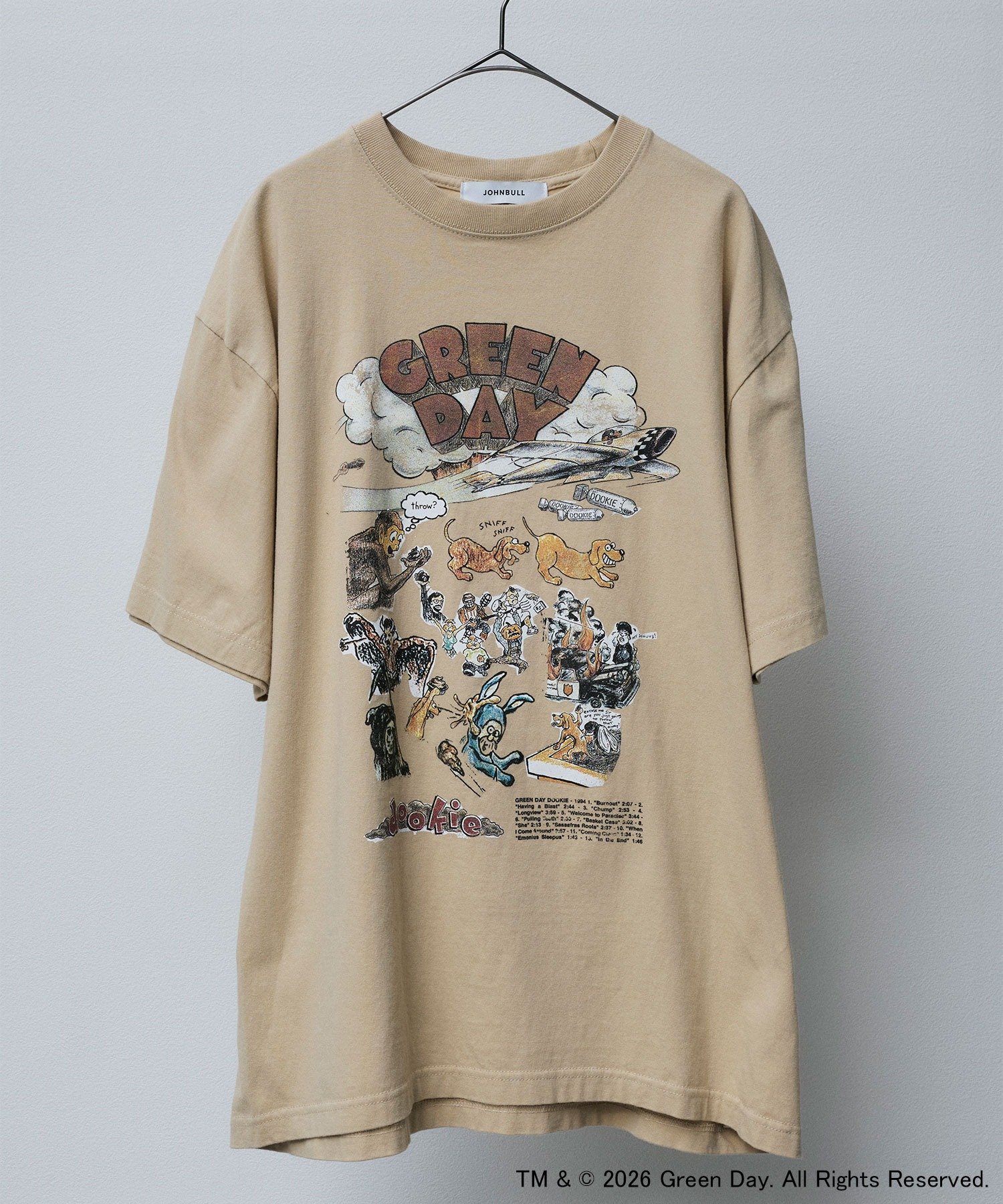 Johnbull Private labo アーティストTシャツ(GREEN DAY / dookie illustration) ジョンブルプライベートラボ トップス カットソー・Tシャツ ベージュ ピンク