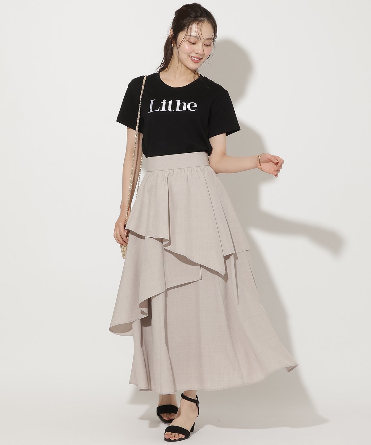【SALE／40%OFF】WILLSELECTION アシメギャザーティアードスカート ウィルセレクション スカート その他のスカート ブルー ベージュ【送料無料】