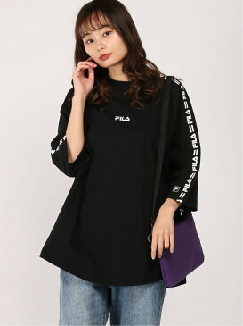 ANTIQULOTHES (W)FILA/綿100%ショルダーテープ 5分袖プルオーバー アンティクローズ カットソー Tシャツ ピンク ブラック ベージュ ホワイト