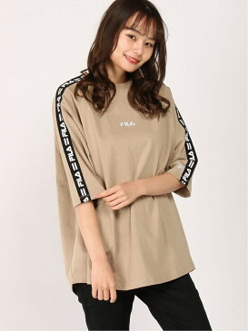 ANTIQULOTHES (W)FILA/綿100%ショルダーテープ 5分袖プルオーバー アンティクローズ カットソー Tシャツ ピンク ブラック ベージュ ホワイト