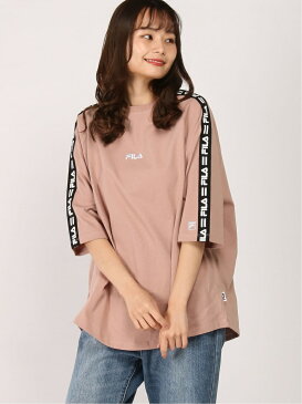 ANTIQULOTHES (W)FILA/綿100%ショルダーテープ 5分袖プルオーバー アンティクローズ カットソー Tシャツ ピンク ブラック ベージュ ホワイト