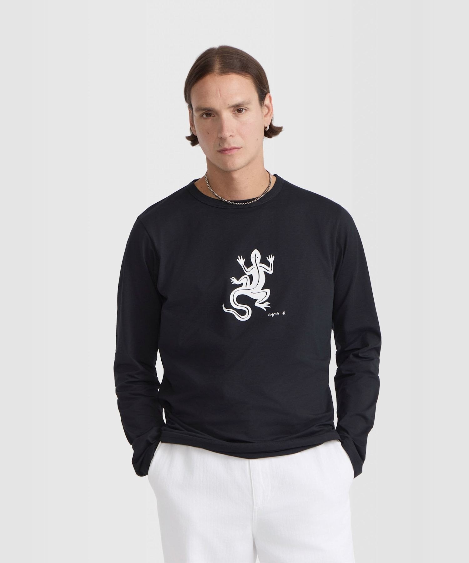 agnes b. HOMME 長袖 Tシャツ "Lezard" アニエスベー トップス カットソー・Tシャツ ブラック【送料無料】