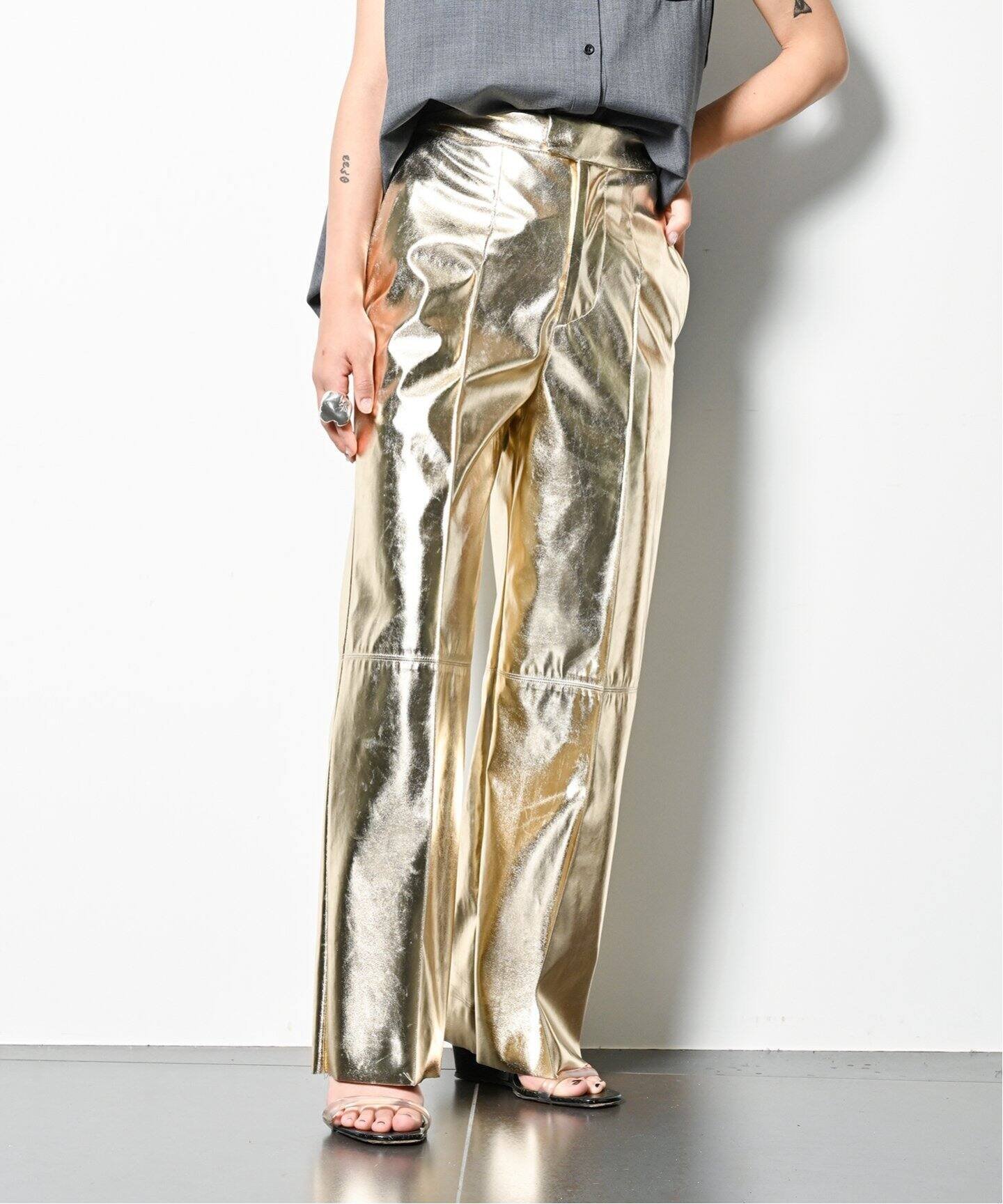 CITYSHOP 《予約》METALLIC STRAIGHT パンツ シティーショップ パンツ その他のパンツ ゴールド【送料無料】のサムネイル