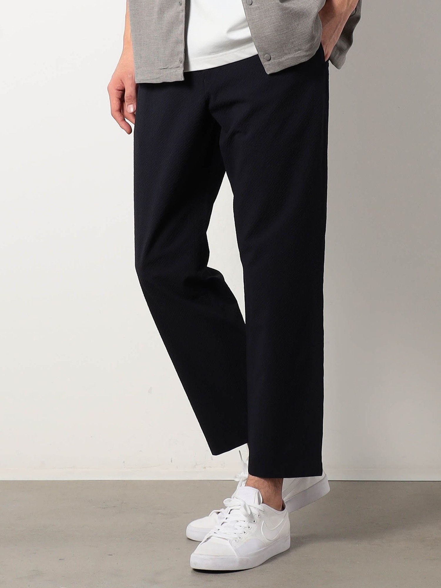 【SALE／30%OFF】Grand PARK NICOLE ストレッチサッカーイージーテーパ-ドパンツ ニコル パンツ その他のパンツ グレー ネイビー【送料無料】