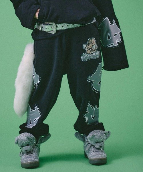 SELECT BRANDS GALFY/ガルフィー ギャル男BIGロゴスウェットパンツ *セットアップ対応(MENS) ジャックローズ パンツ その他のパンツ ブラック