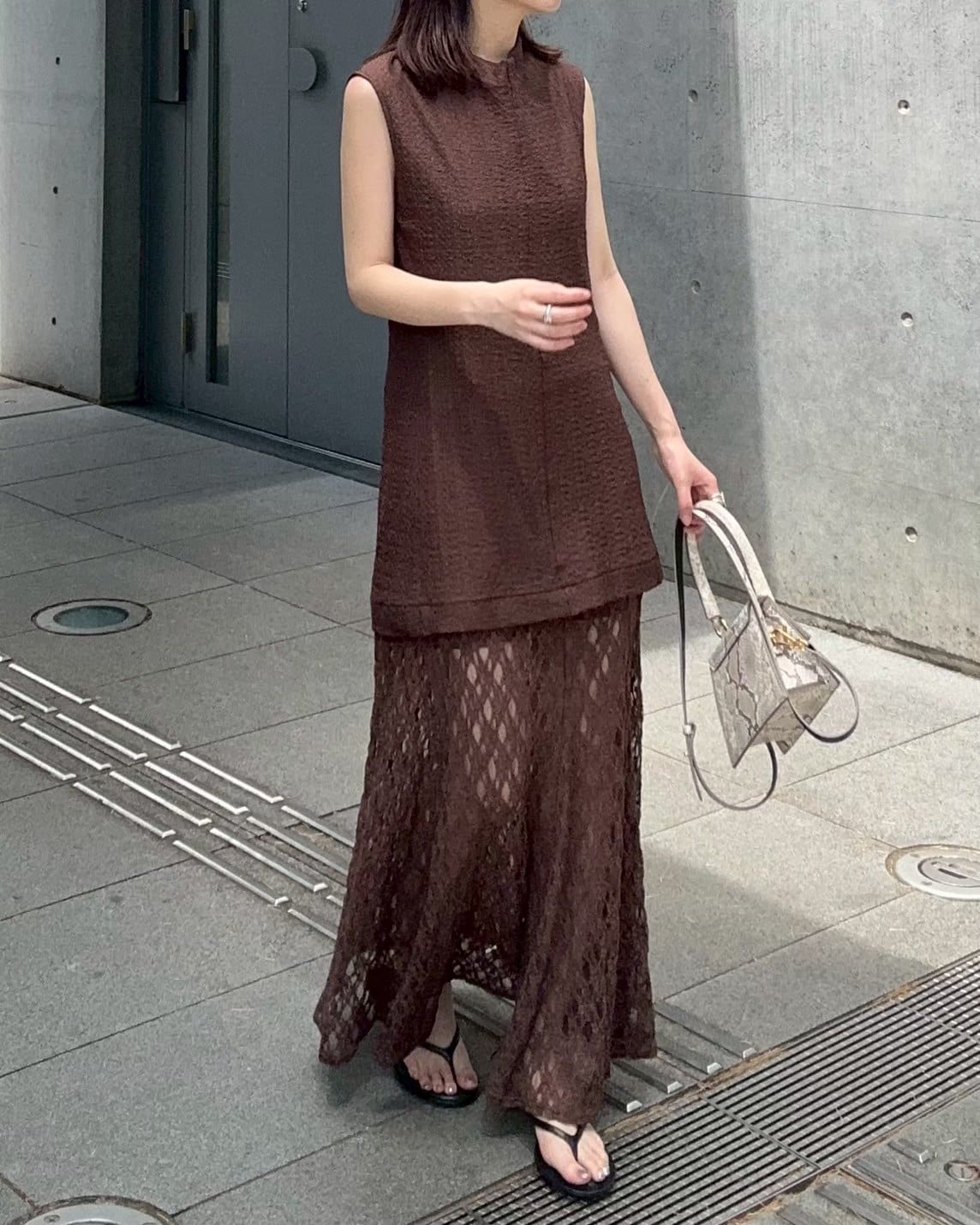 LE CIEL BLEU ストレットレースマキシドレス / Stretch Lace Maxi Dress ルシェルブルー ワンピース・ドレス ワンピース ブラック ブラウン ホワイト