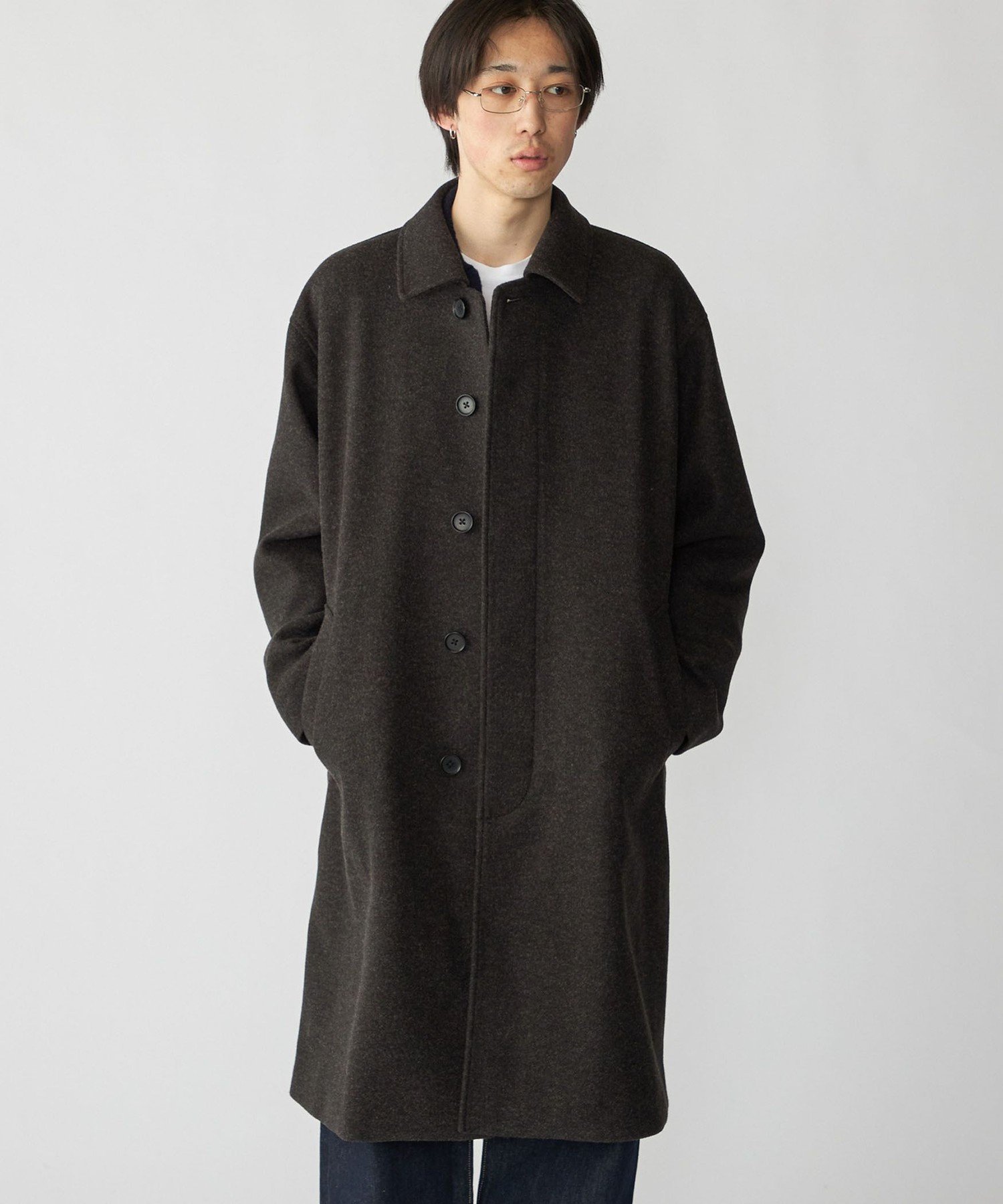 SHIPS MEN City Ambient Products: オーバーサイズ メルトン コート シップス ジャケット・アウター ステンカラーコート ネイビー...