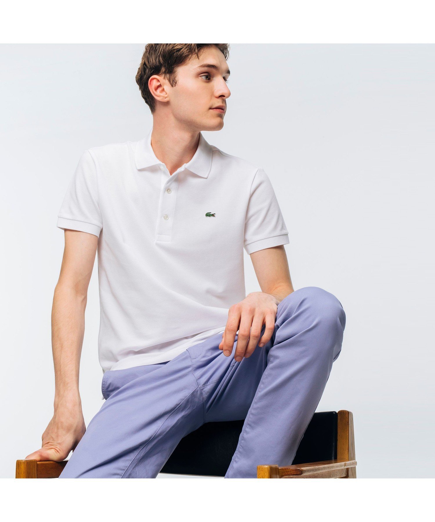 ラコステ LACOSTE スリムフィットソリッドポロシャツ(半袖) ラコステ トップス ポロシャツ ホワイト ベージュ ブラック カーキ ネイビー レッド グリーン ピンク グレー ブルー イエロー【送料無料】