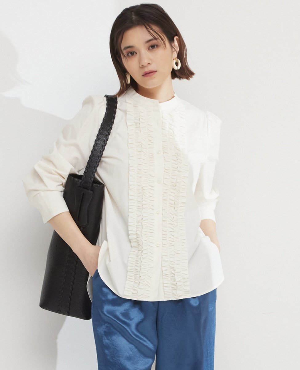 【SALE／60%OFF】TIARA フリルシャツブラウス ティアラ トップス シャツ・ブラウス ピンク ブルー ホワイト【送料無料】のサムネイル