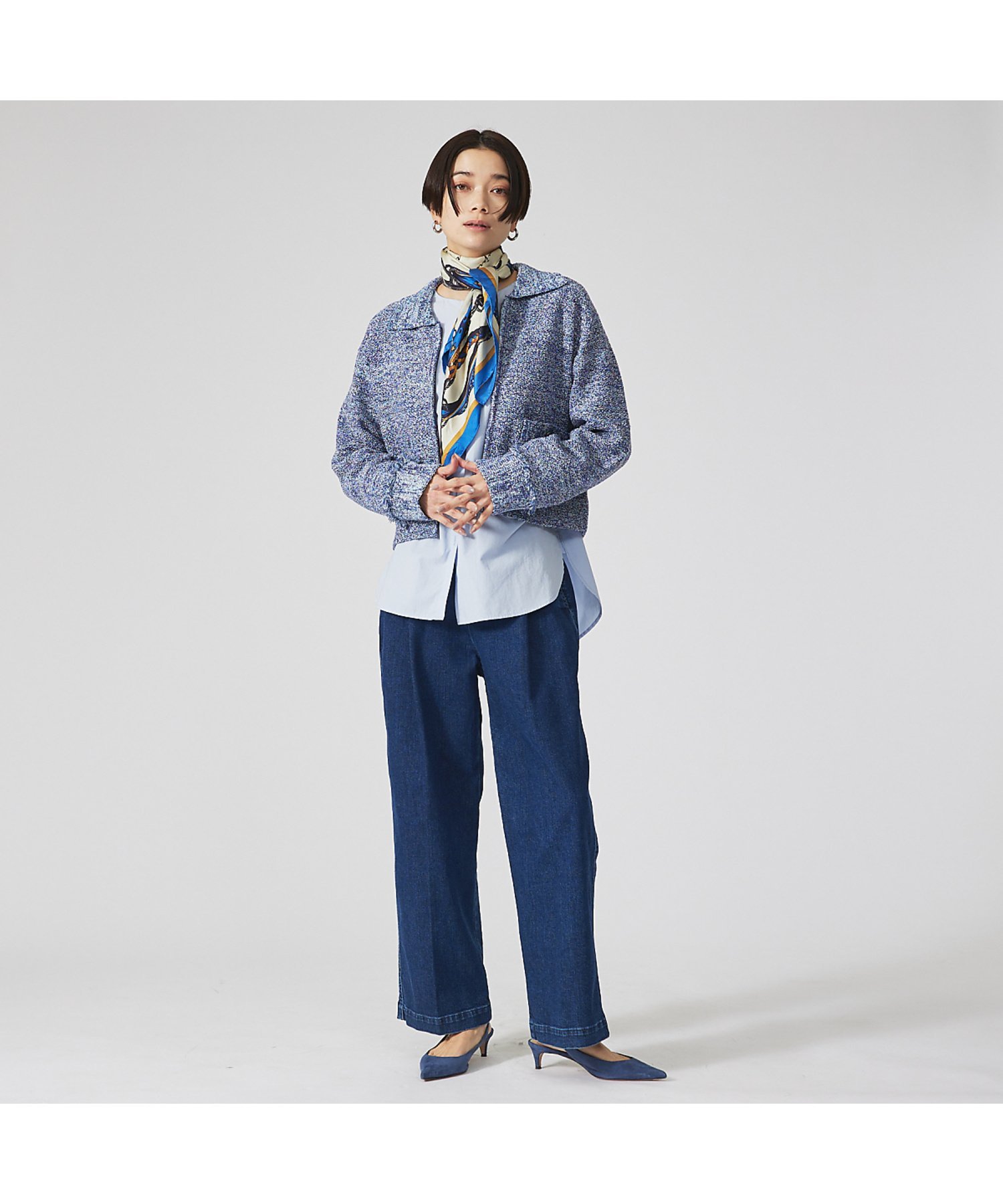 qualite 【e*qualite】トラウザーデニム カリテ パンツ ジーンズ・デニムパンツ ブルー