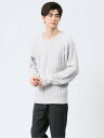 【SALE/49%OFF】m.f.editorial ふわもち ケーブル クルーニット タカキュー トップス ニット ネイビー グレー レッド|詳細画像