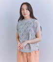 SIPULI Linen Polyester Yarn レース編みノースリーブニット シプリ トップス ニット ネイビー【送料無料】(4)