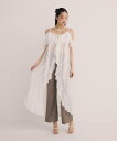 【SALE/50%OFF】eimy istoire ラッフルキャミロングブラウス エイミーイストワール トップス シャツ・ブラウス イエロー ホワイト ブラック【送料無料】