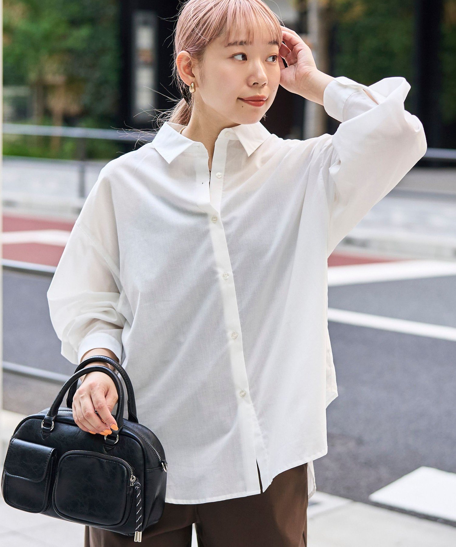 【SALE／30%OFF】coen 【冷房対策】シアーレギュラーシャツ コーエン トップス シャツ・ブラウス グレー ホワイト