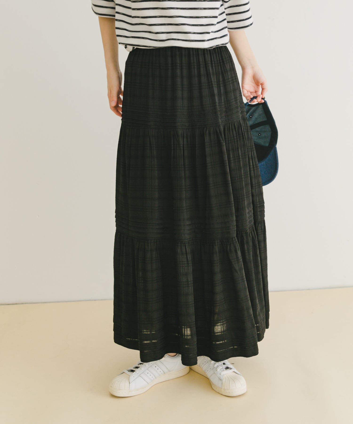 【SALE／53%OFF】URBAN RESEARCH ITEMS コットンティアードスカート アーバンリサーチアイテムズ スカート その他のスカート ブラック ホワイト