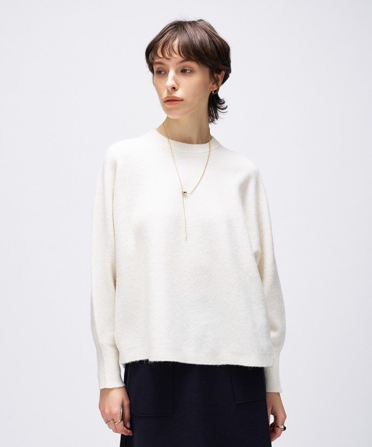 【SALE／10%OFF】cloenc 【手洗い可】ドルマンロングリブニットプルオーバー クロエンス トップス ニット ホワイト ブラック レッド グレー【送料無料】