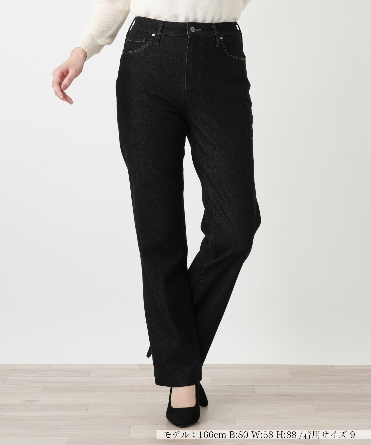 Leilian ストレッチスリムデニムパンツ【L JEANS】 レリアン パンツ ジーンズ・デニムパンツ ブラック グレー