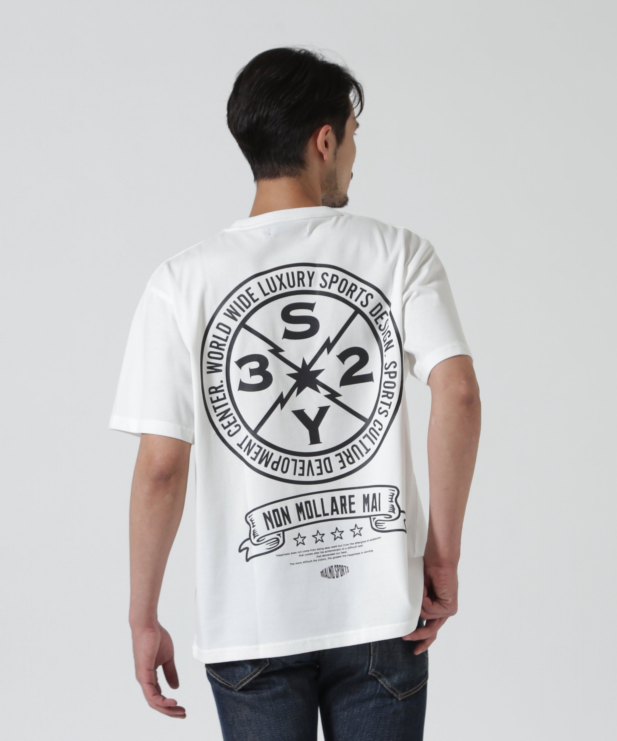 ROYAL FLASH SY32 by SWEET YEARS /BACK CIRCLE LOGO TEE ロイヤルフラッシュ トップス カットソー・Tシャツ ブラック ホワイト