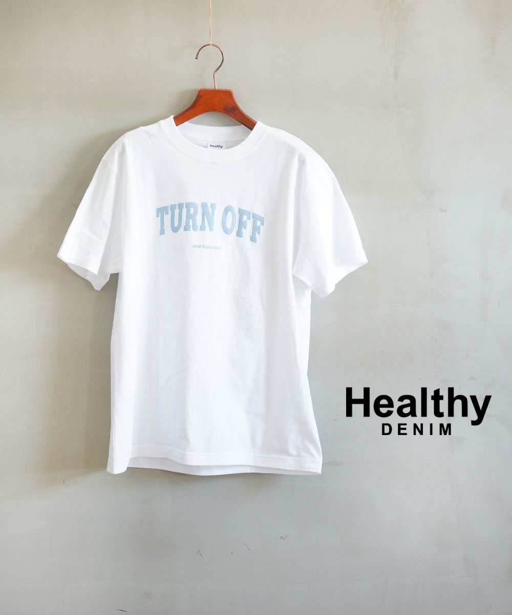 Healthy DENIM ヘルシーデニム Turn Off ブルーコムブルー トップス カットソー・Tシャツ ホワイト