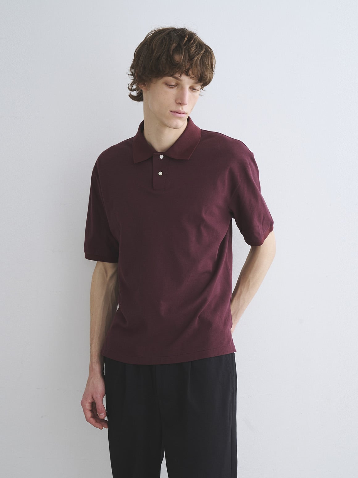 three dots Men's sanded jersey pique polo スリードッツ トップス シャツ・ブラウス