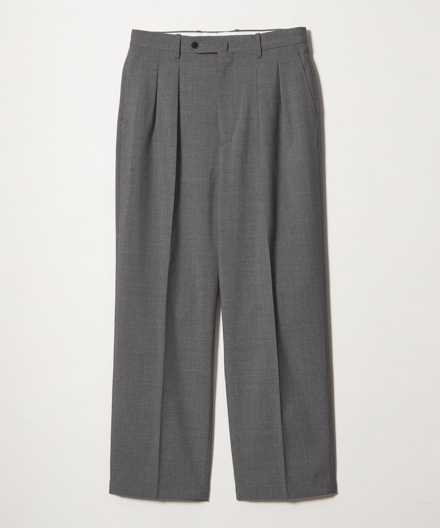 Steven Alan ＜Steven Alan＞ TW ハウンドトゥース チェック イン ツープリーツ ドレス トラウザーズ II ビューティー＆ユース ユナイテッドアローズ パンツ スラックス・ドレスパンツ グレー