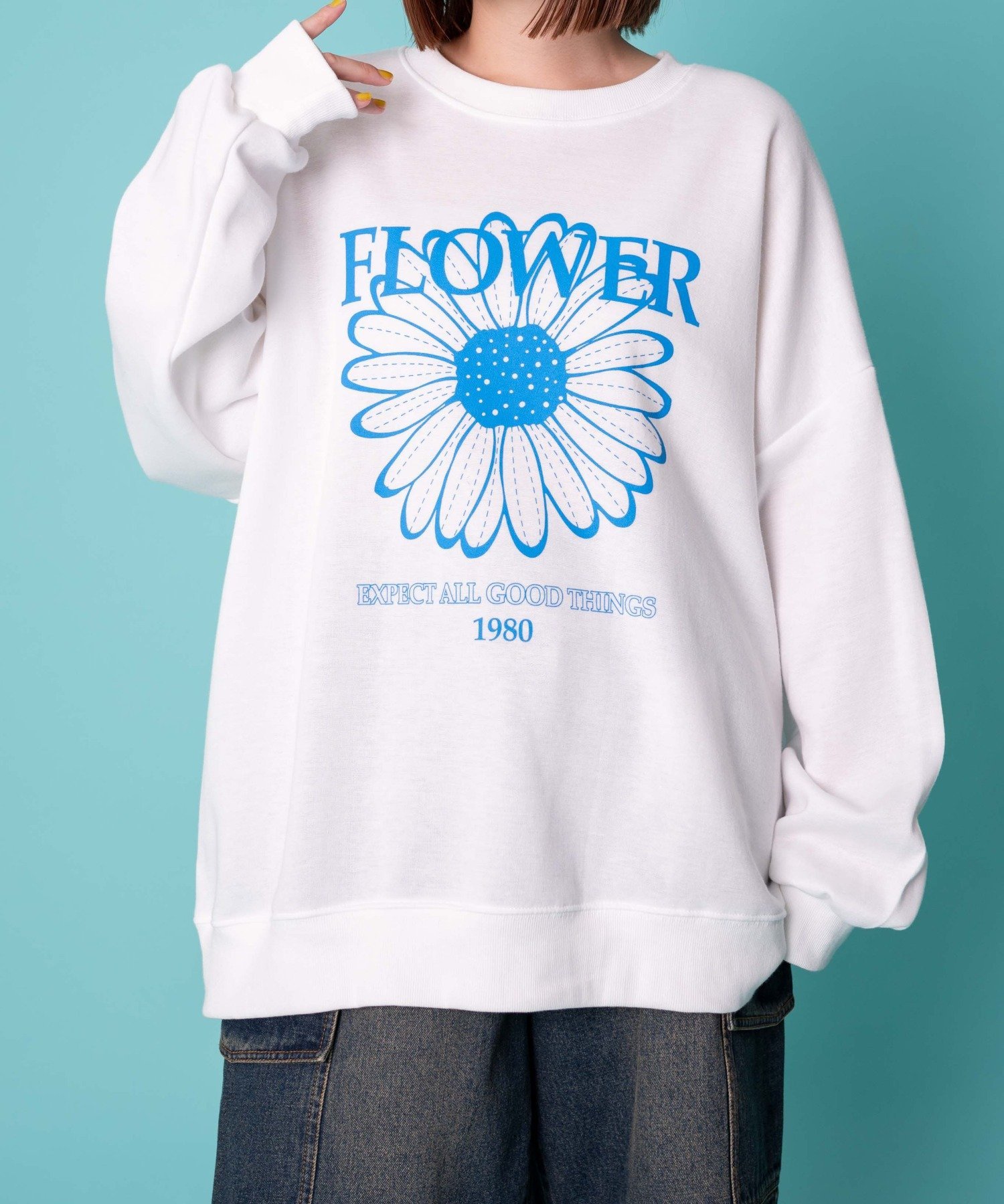 【SALE／50%OFF】WEGO LADY'S FLOWERプリントスウェット ウィゴー トップス パーカー・フーディー グレ..