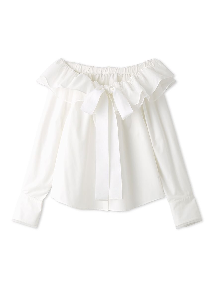 【SALE／50%OFF】FRAY I.D 2wayラッフルブラウス フレイ アイディー トップス シャツ・ブラウス ホワイト【送料無料】のサムネイル