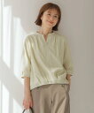 J.PRESS 【洗える】コットンブレンドチェック バンドカラー カットソー ジェイプレス トップス カットソー・Tシャツ グリーン ネイビー ホワイト【送料無...