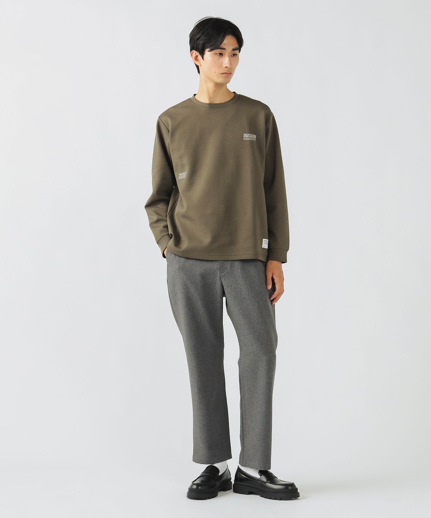 【SALE／50%OFF】BEAMS HEART MEN ダンボール プリント カットソー(吸水速乾・毛玉軽減) ビームス ハート トップス スウェット・トレーナー グリーン ブラック
