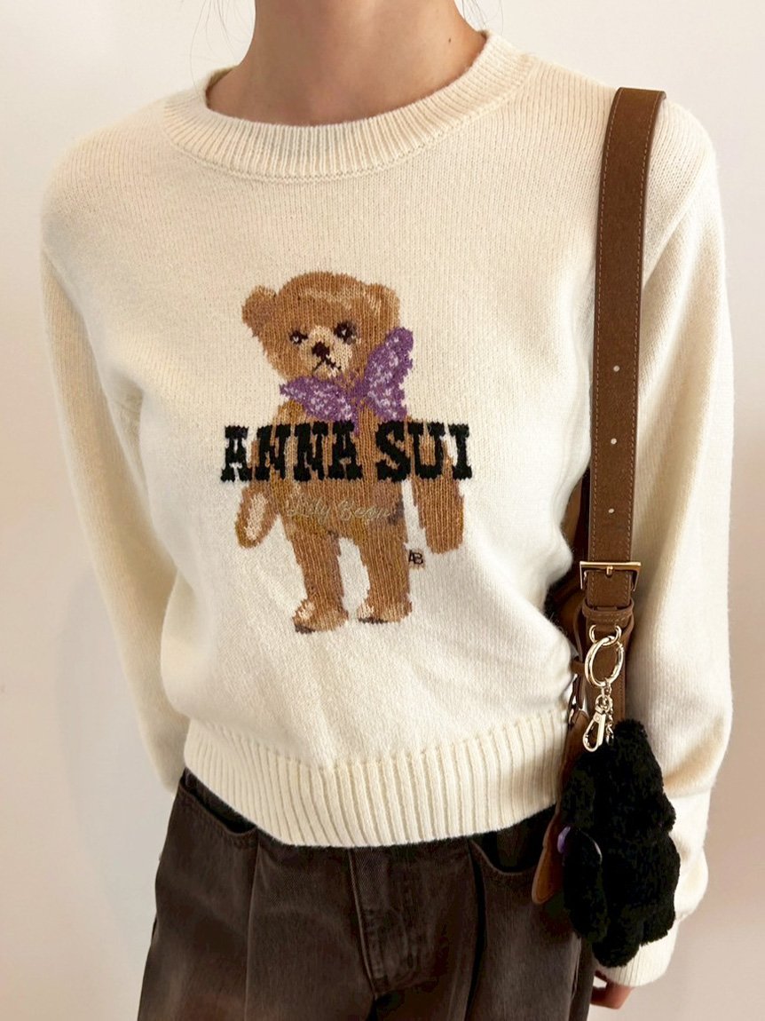 LILY BROWN 【LILY BROWN ×ANNA SUI】バタフライLily Bearニット リリーブラウン トップス ニット ホワイト ブラウン ネイ...