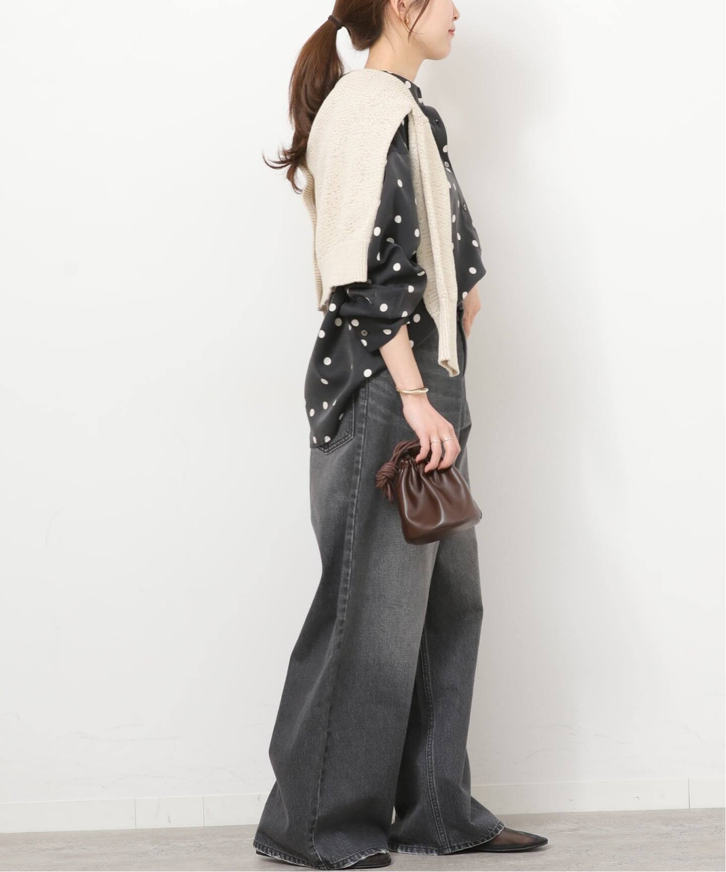JOURNAL STANDARD relume ランダムドットシャツ ジャーナル スタンダード レリューム トップス シャツ・ブラウス ブラック