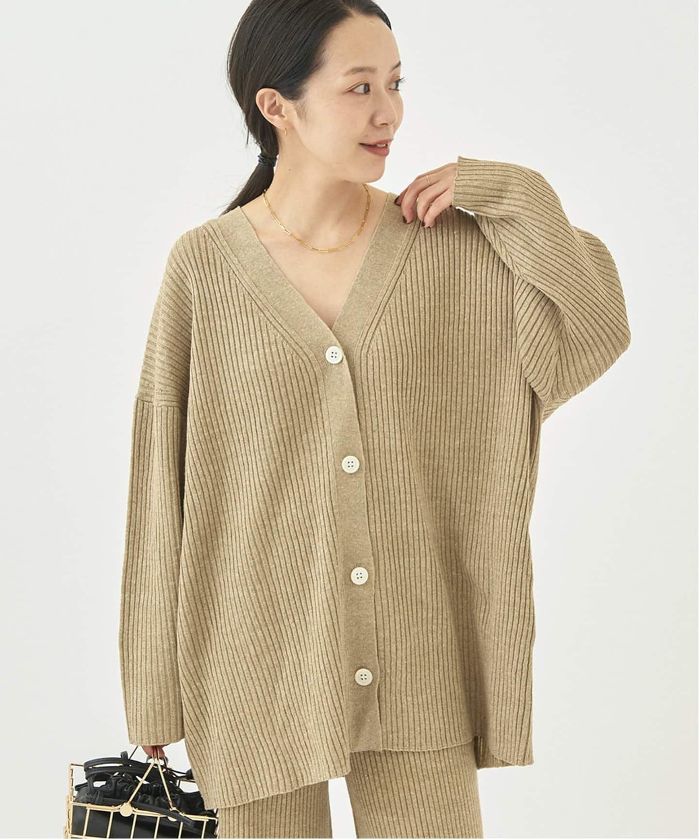 【SALE／30%OFF】plage JAZZ LINEN カーディガン プラージュ トップス カーディガン ベージュ ブラック【送料無料】のサムネイル