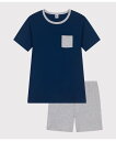 PETIT BATEAU 半袖パジャマ プチバトー インナー・ルームウェア パジャマ ブルー【送料無料】