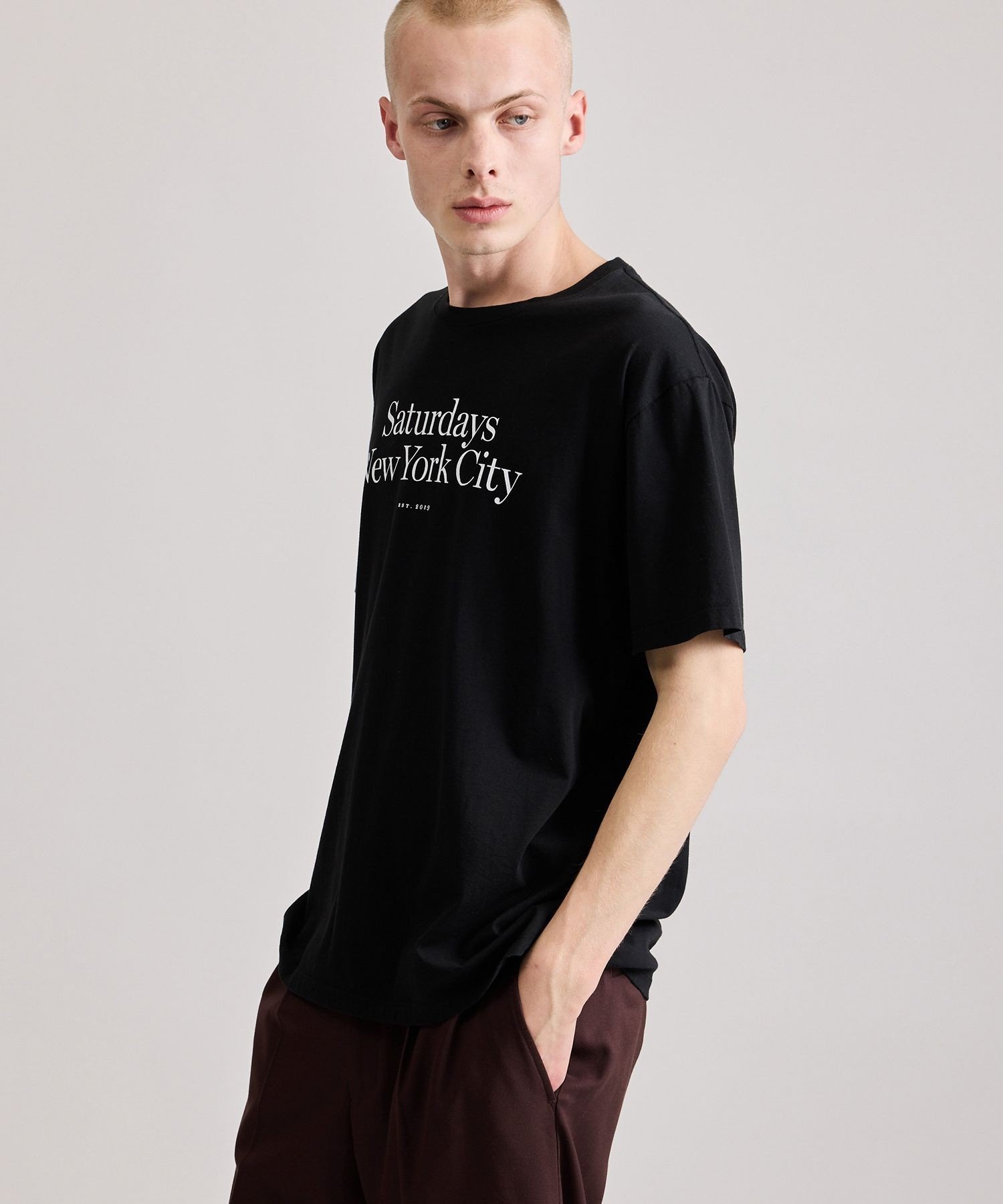 Saturdays NYC Miller Standard SS Tee サタデーズ　ニューヨークシティ トップス カットソー・Tシャツ ホワイト ブラック【送料無料】
