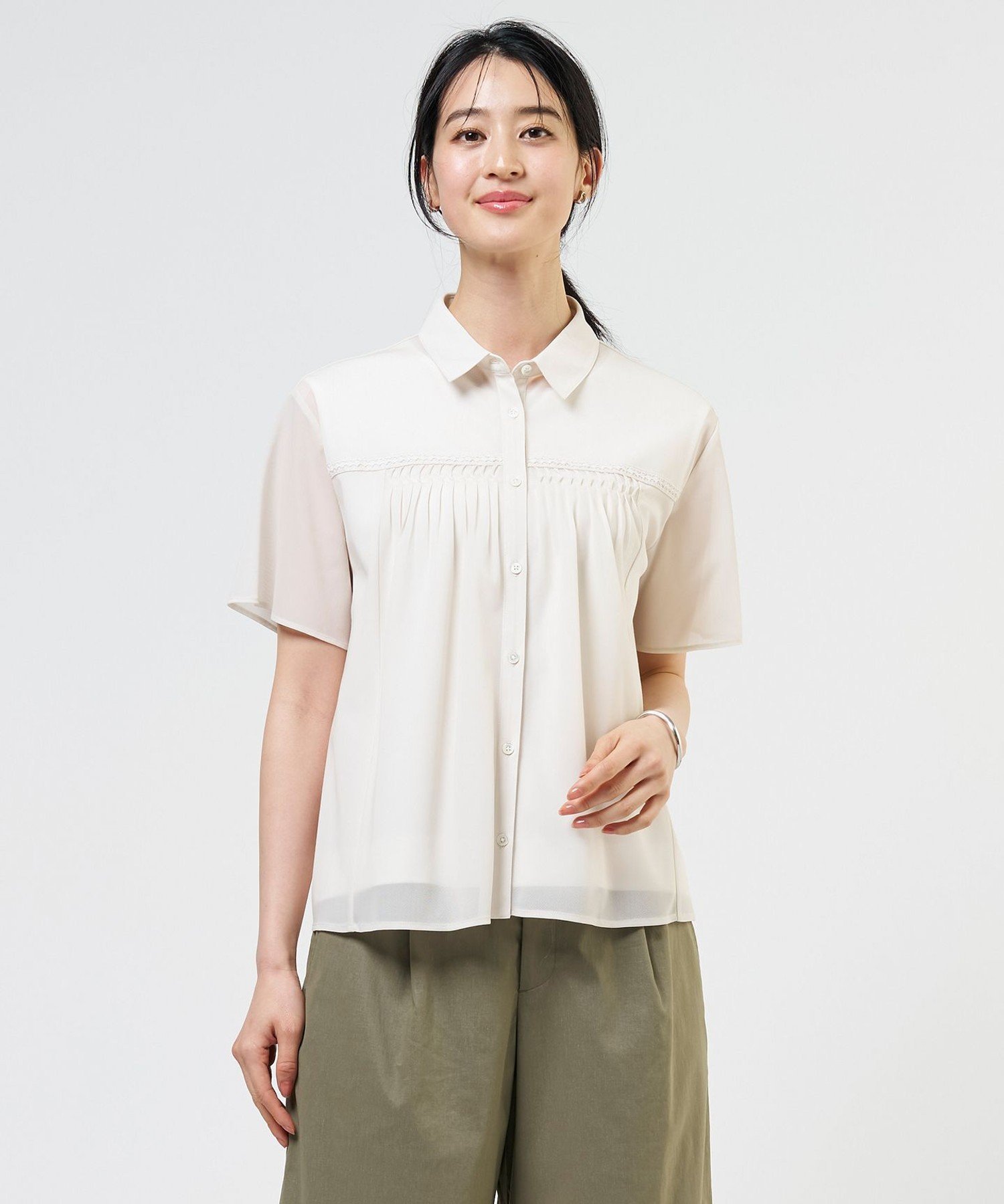 J.PRESS シアードライトリコット シャツライク カットソー ジェイプレス トップス カットソー・Tシャツ ネイビー グリーン グレー
