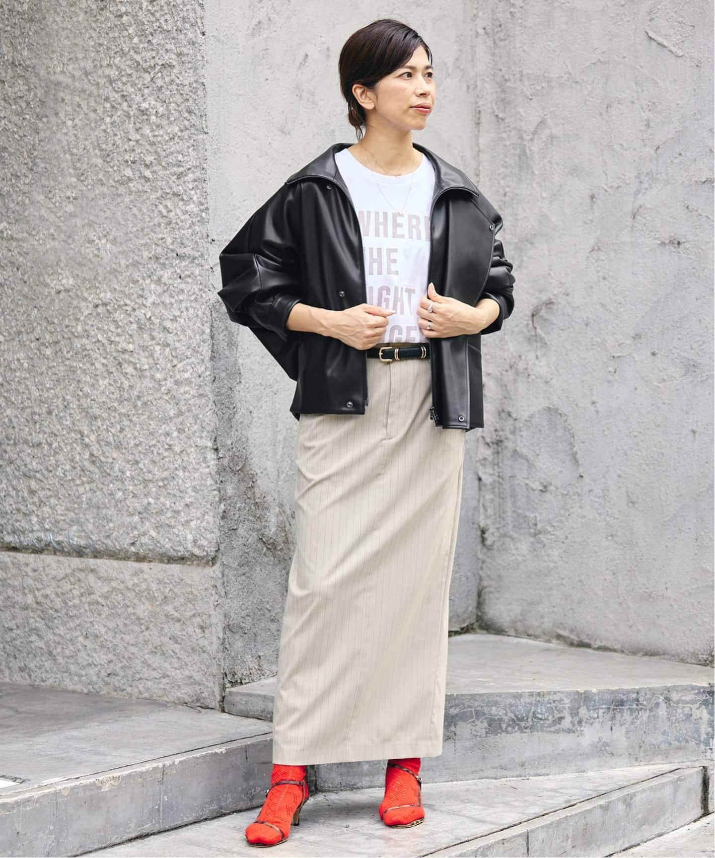 IENA 《予約》VACHEMENT/ヴァシュモン ECO LEATHER BZ ブルゾン VN-13A-409 イエナ ジャケット・アウター ライダースジャケット ブラック