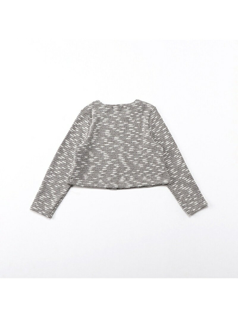 COMME CA ISM ジャージーツィード ボレロ カーディガン(140-160サイズ) コムサイズム ジャケット・アウター ノーカラージャケット グレー ホワイト【送料無料】
