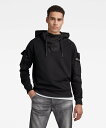 G-Star RAW 【公式ショップ】MIXED WOVEN CARGO HOODED SWEAT/異素材ミックスパーカー ジースターロゥ トップス パーカー・フーディー ブラック【送料無料】