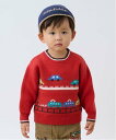 【SALE/30%OFF】kladskap 乗り物ニットプルオーバー ナルミヤオンライン トップス ニット グレー レッド【送料無料】