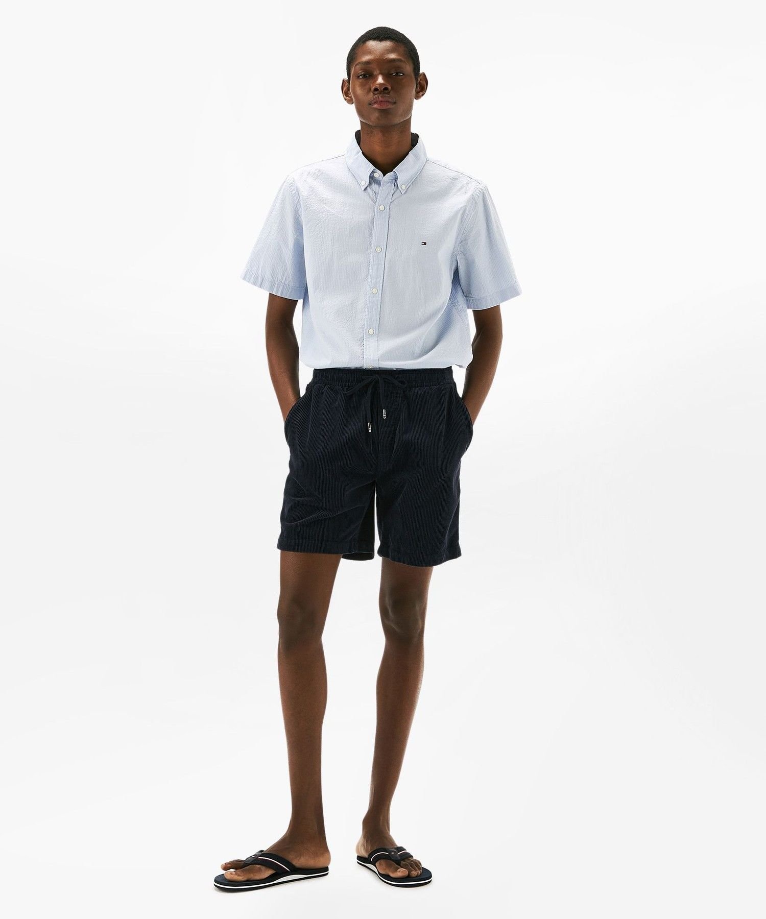 【SALE／50%OFF】TOMMY HILFIGER ガーメントダイコーデュロイショートパンツ トミーヒルフィガー パンツ その他のパンツ ベージュ ネイビー【送料無料】
