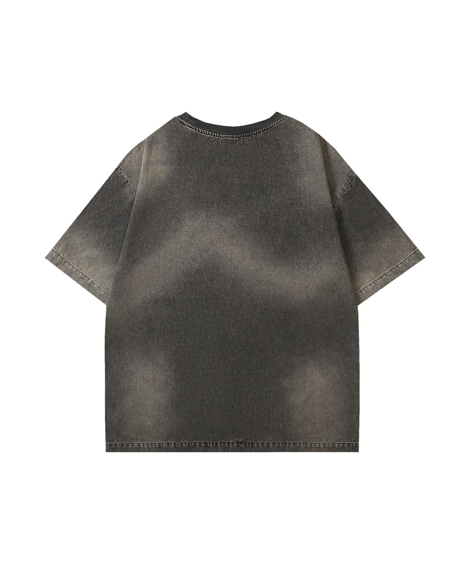 HOOK 【HOOK】ヴィンテージウォッシュロゴTシャツ アイモハ トップス カットソー・Tシャツ ブルー ブラック