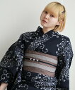 utatane utatane*注染工房 浴衣3点セット 黒地に古典乱菊 ウタタネ 着物・浴衣・和装小物 浴衣【送料無料】