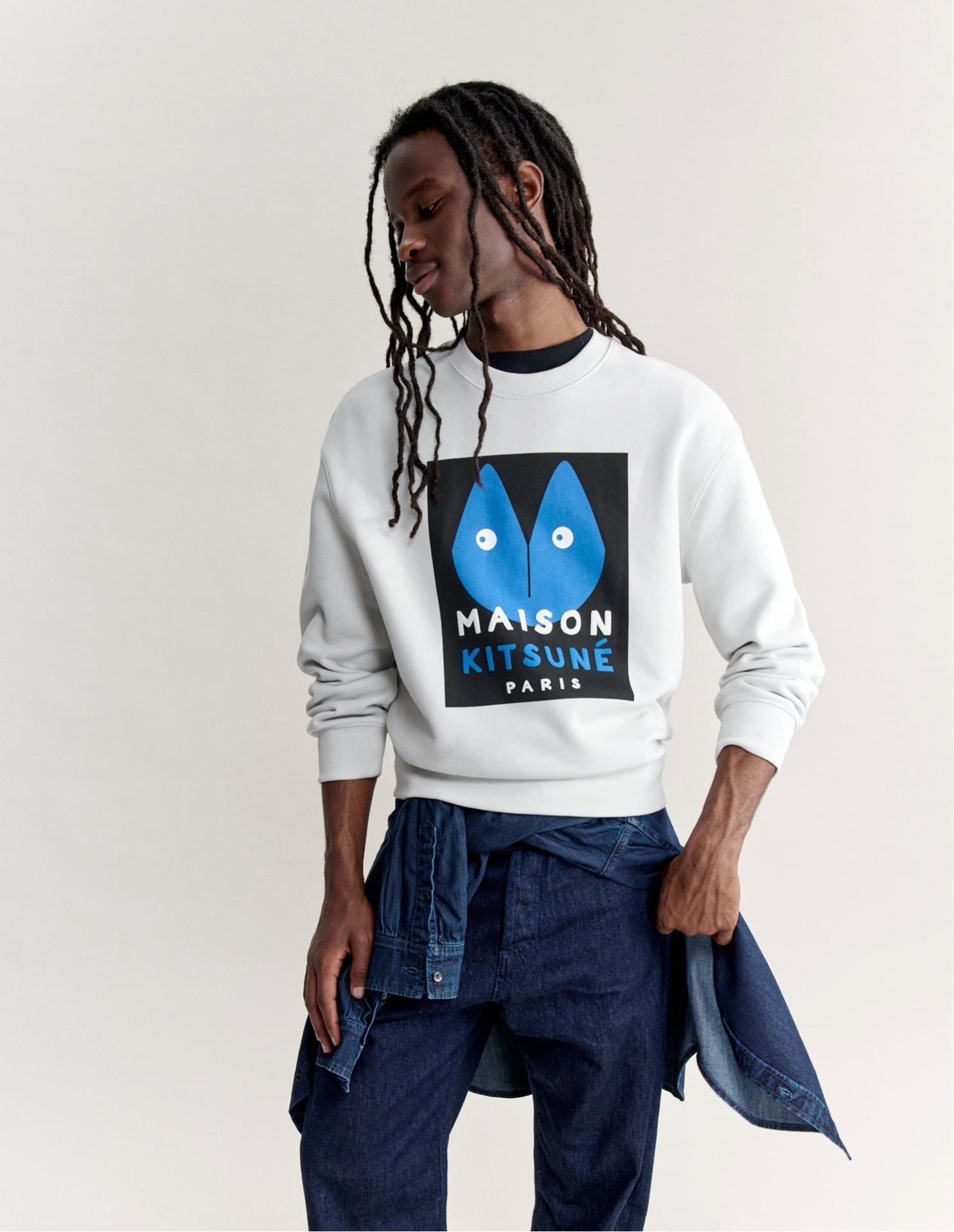 Maison Kitsune MAISON KITSUNE/(M)FORTUNE FOX COMFORT SWEATSHIRT メゾン キツネ トップス スウェット・トレーナー グレー【送料無料】