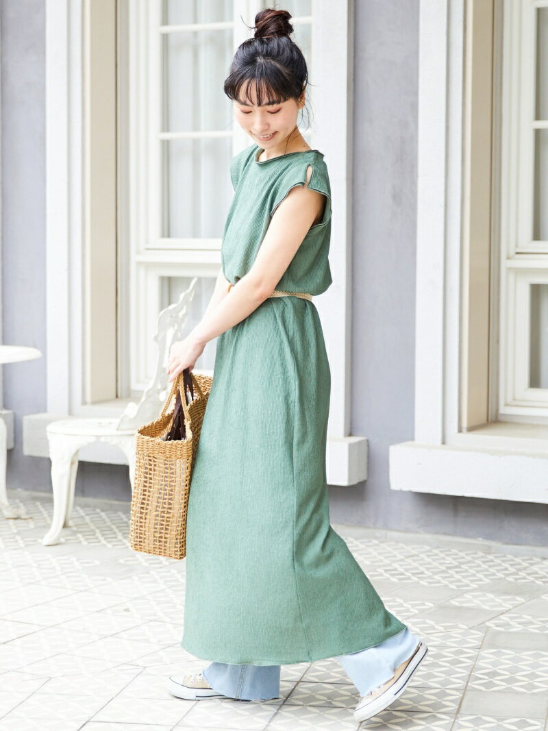 cheek ベルト付きワンピース チーク ワンピース・ドレス チュニック グリーン ブラック ホワイト【送料無料】のサムネイル