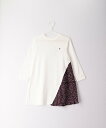 【SALE/65%OFF】ROPE' PICNIC KIDS 【KIDS】小花柄プリーツドッキングワンピース ロペピクニック ワンピース・ドレス ワンピース ホワイト ネイビー(4)